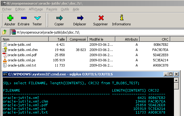 JDBMS_LOB : Comparing CRC32 from the loaded BLOB and the filesystem version.